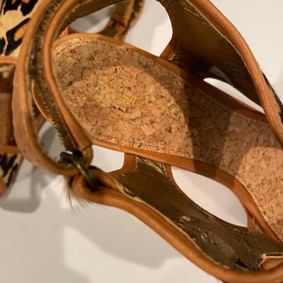 Sam Edelman Kendall Leopard Wedge Heel Sandals - Picture 5 of 6